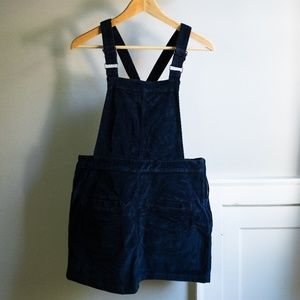 UO COOPERATIVE Navy Corduroy Overall Dress